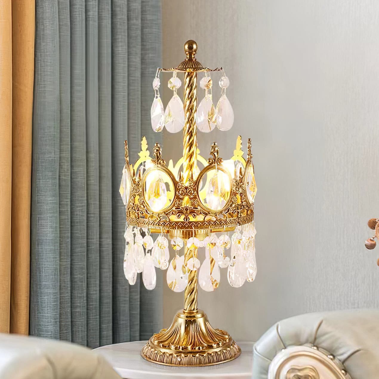Vintage Crystal Table Lamp - Lumpaz