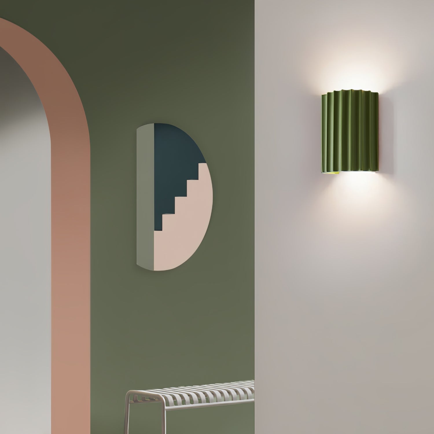 Fluted Resin Wall Lamp - Lumpaz