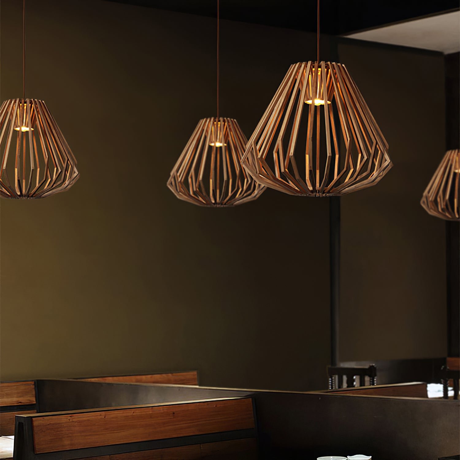 Wood Cage Pendant Lamp - Lumpaz