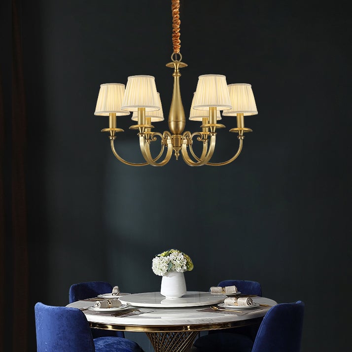 Pleated Brass Chandelier - Lumpaz