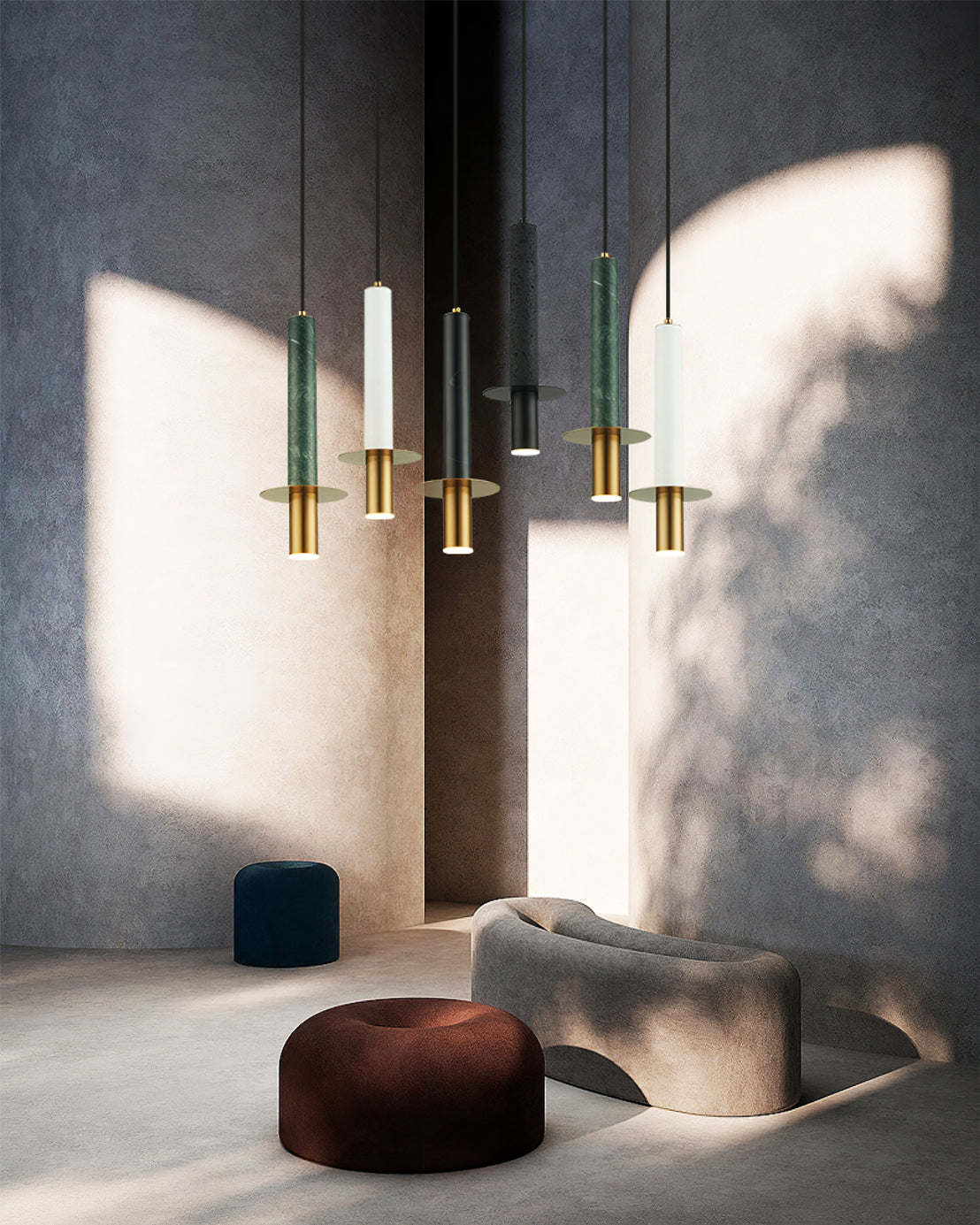 Marble Cylinder Pendant Light - Lumpaz