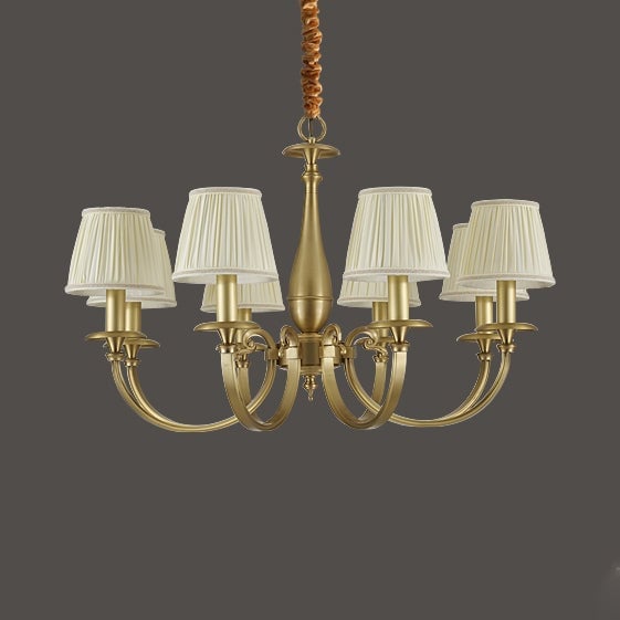 Pleated Brass Chandelier - Lumpaz