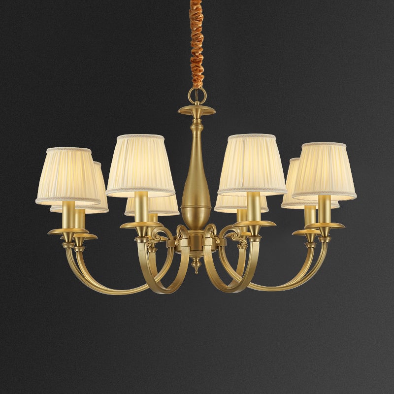 Pleated Brass Chandelier - Lumpaz
