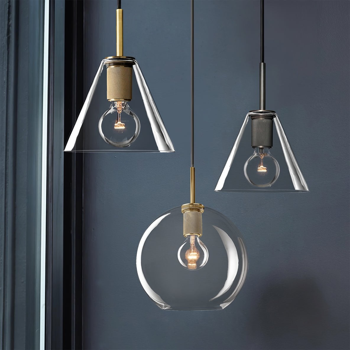 Armed Brass Pendant Lamp - Lumpaz