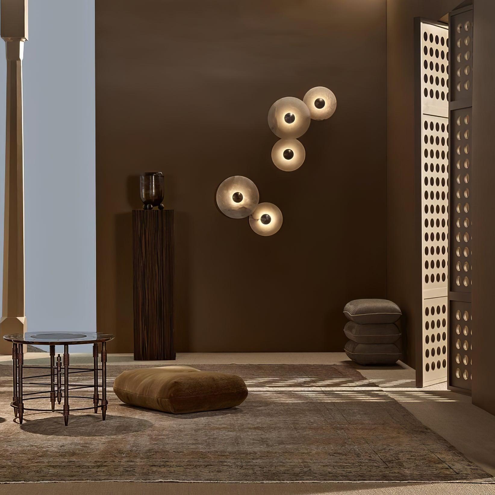 Round Alabaster Combination Wall Lamp - Lumpaz