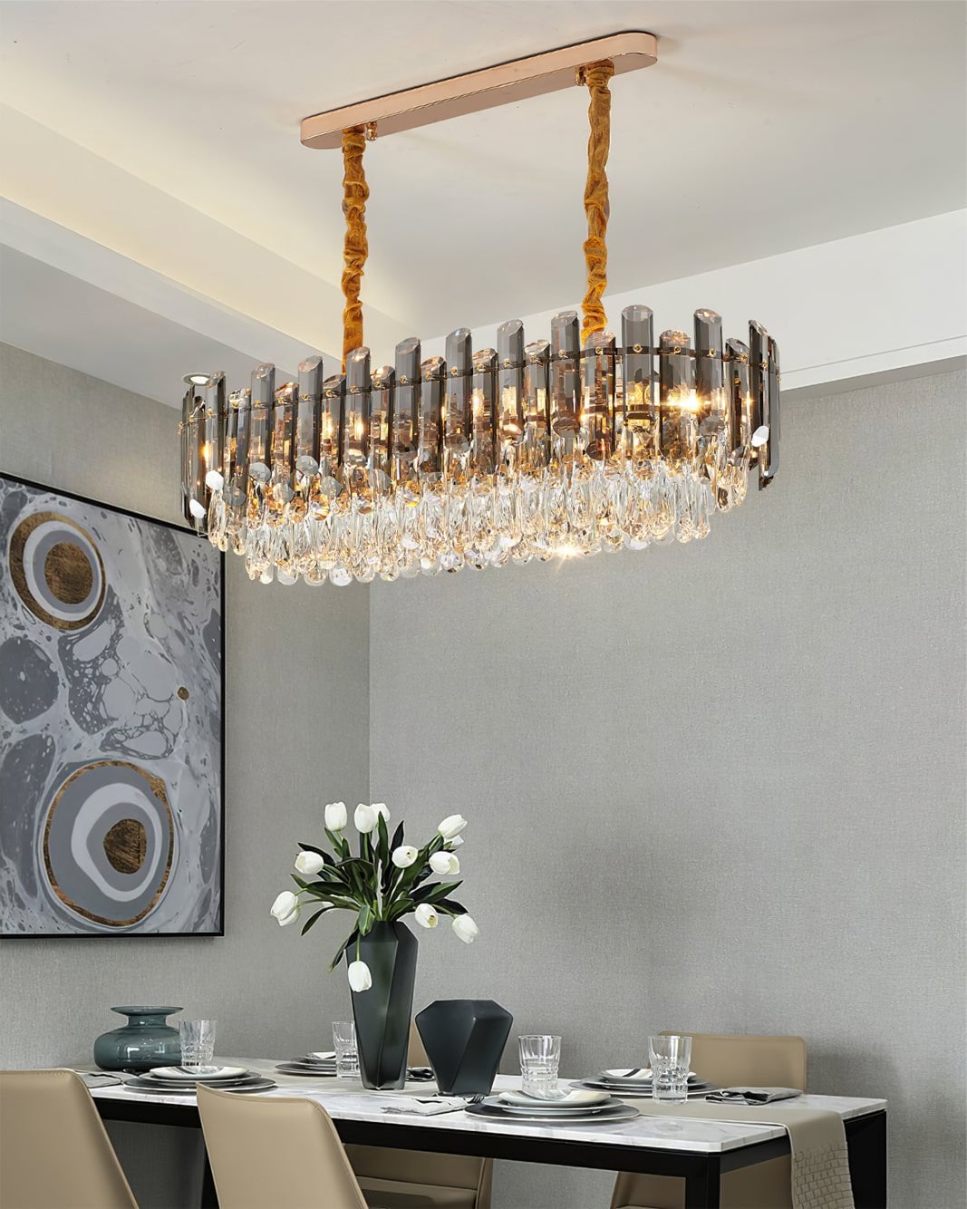 Modern Crystal Tier Chandelier - Lumpaz