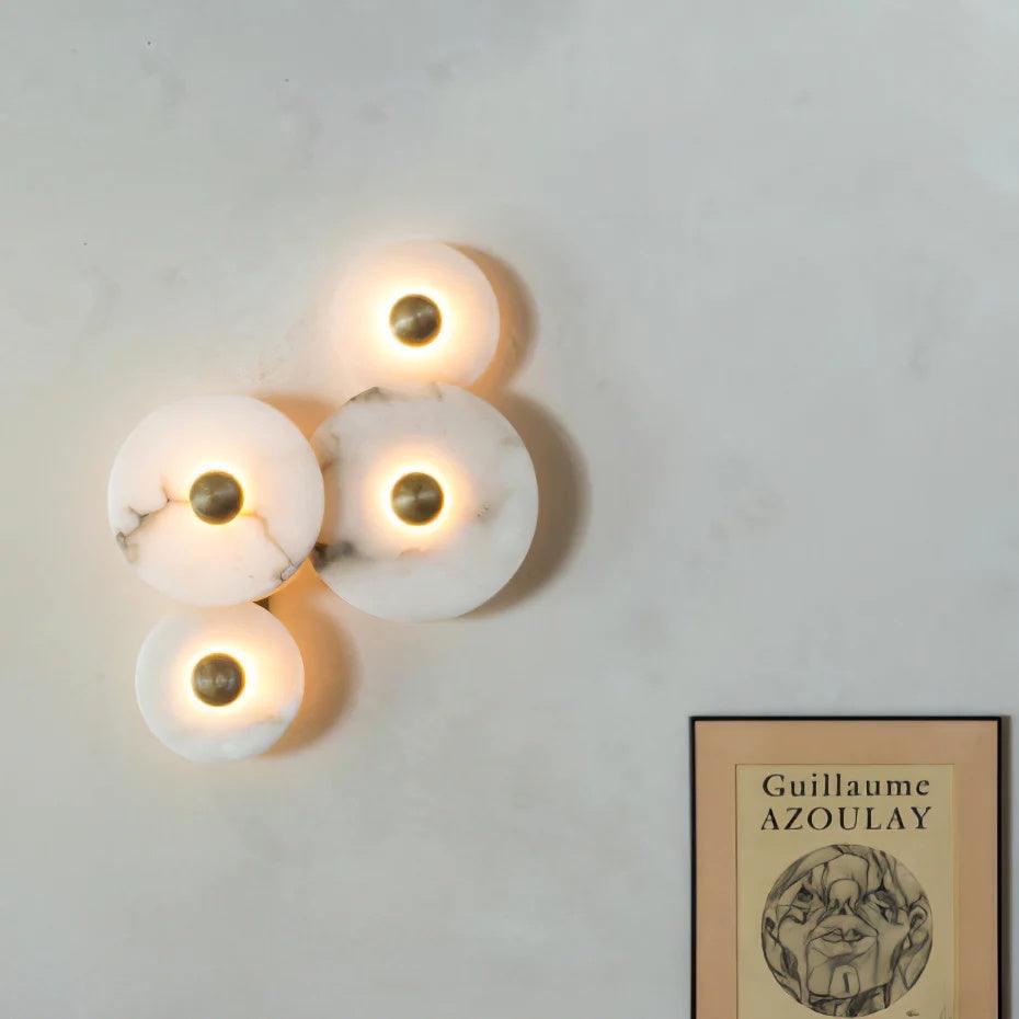 Round Alabaster Combination Wall Lamp - Lumpaz