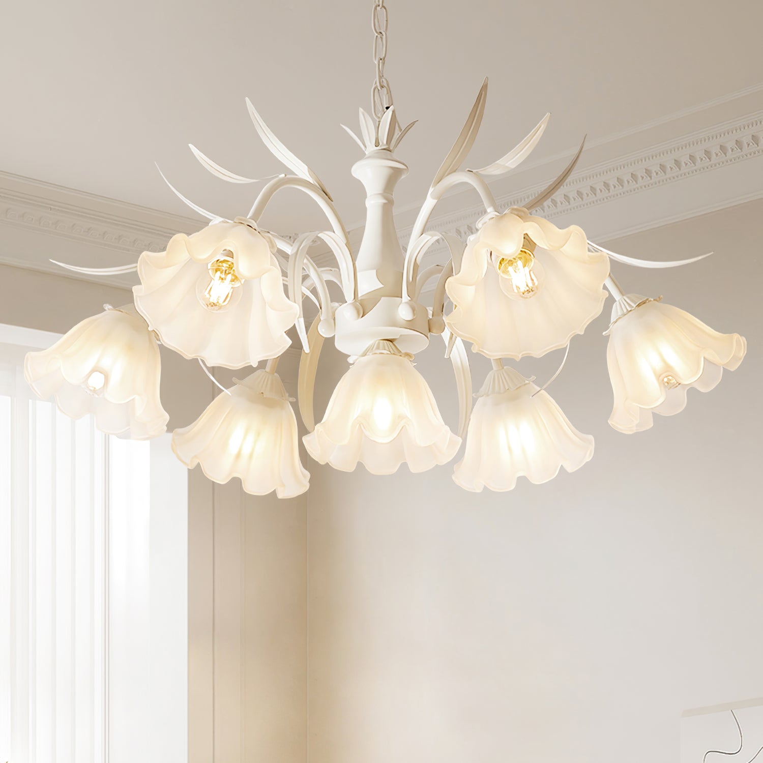 Murano Cream Chandelier - Lumpaz