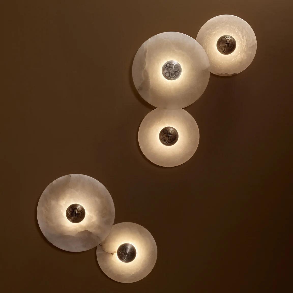 Round Alabaster Combination Wall Lamp - Lumpaz