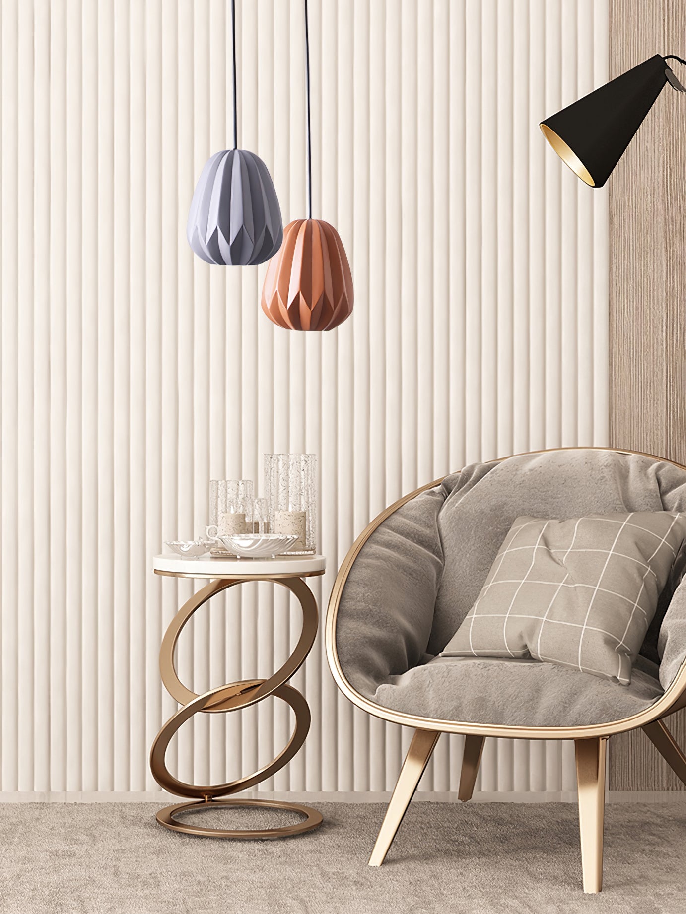 Papaya Resin Pendant Lamp - Lumpaz