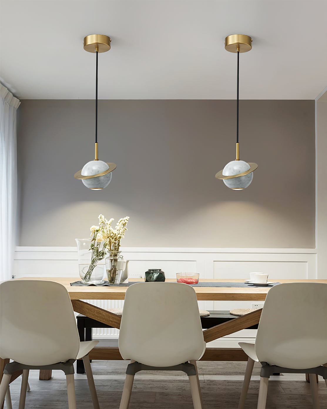 Marble Sphere Pendant Lamp - Lumpaz