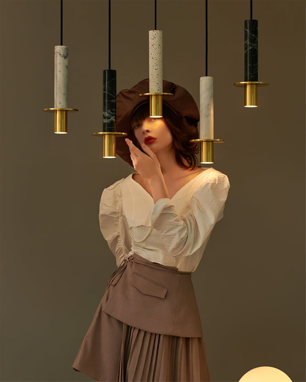 Marble Cylinder Pendant Light - Lumpaz