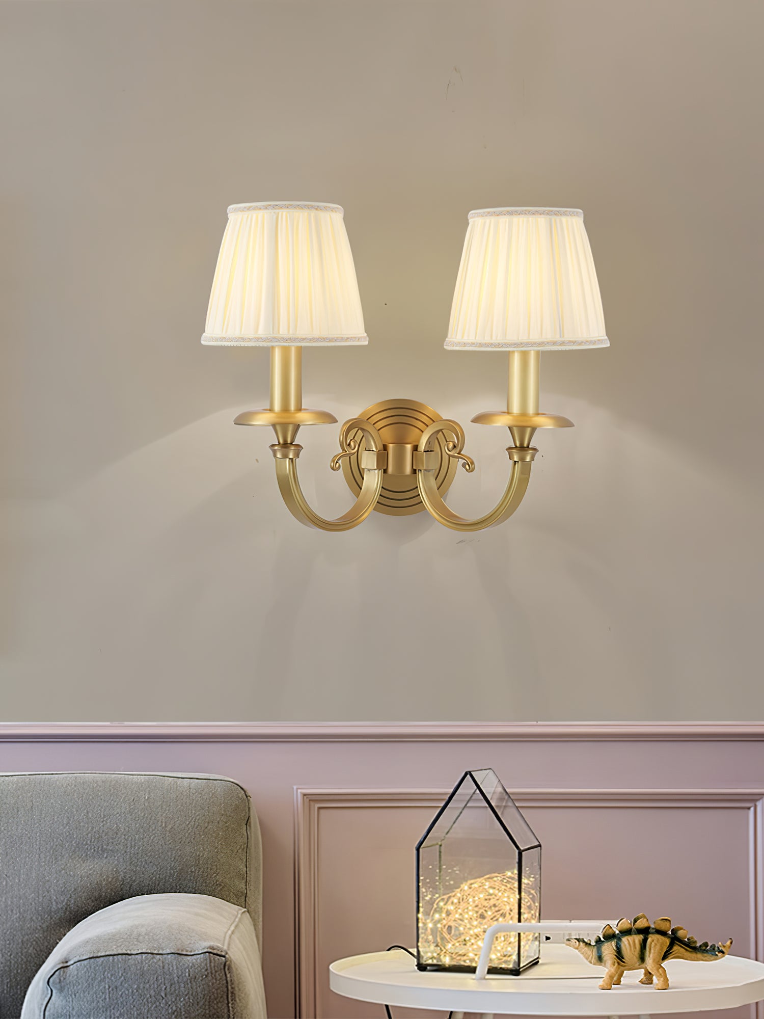Pleated Brass Wall Lamp - Lumpaz