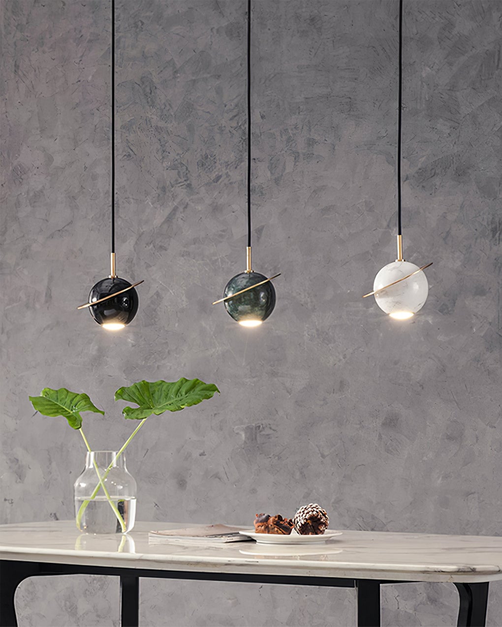 Marble Sphere Pendant Lamp - Lumpaz