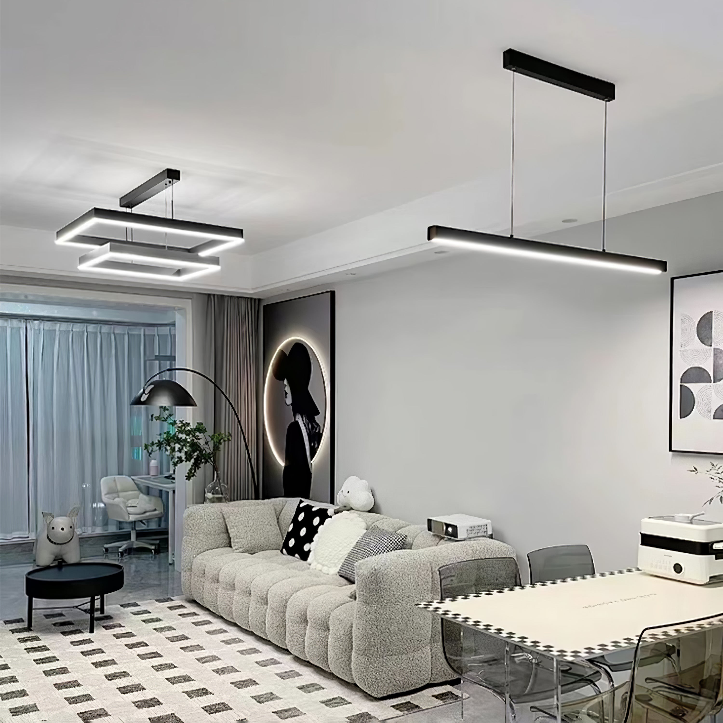 Edge Linear Island Chandelier - Lumpaz