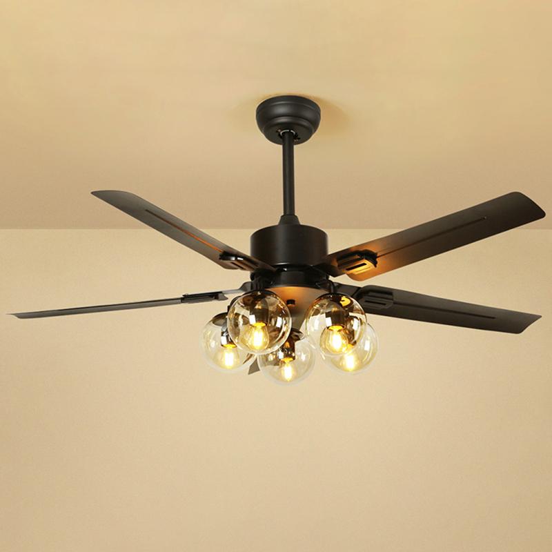 Glass Ball Ceiling Fan Light - Lumpaz