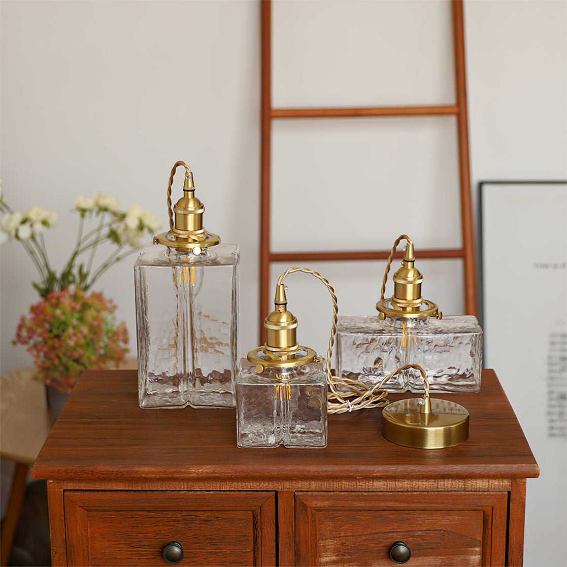 Jewel Glass Brass Pendant Light - Lumpaz