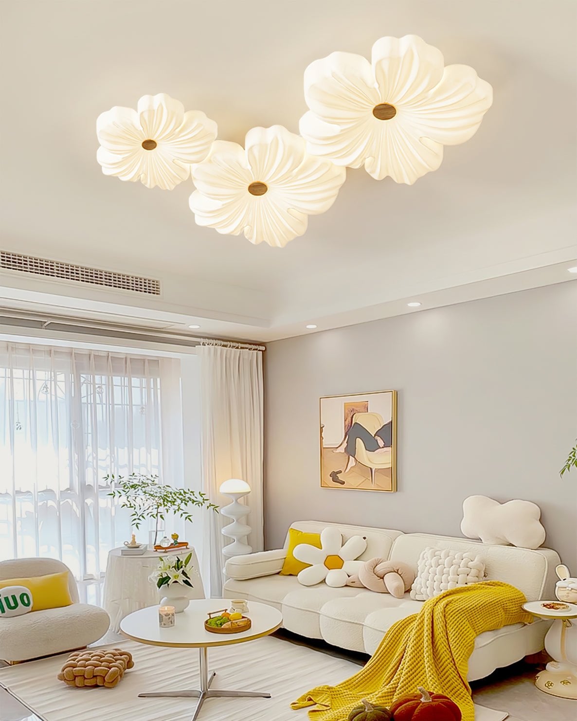 Cream Flower Ceiling Lamp - Lumpaz