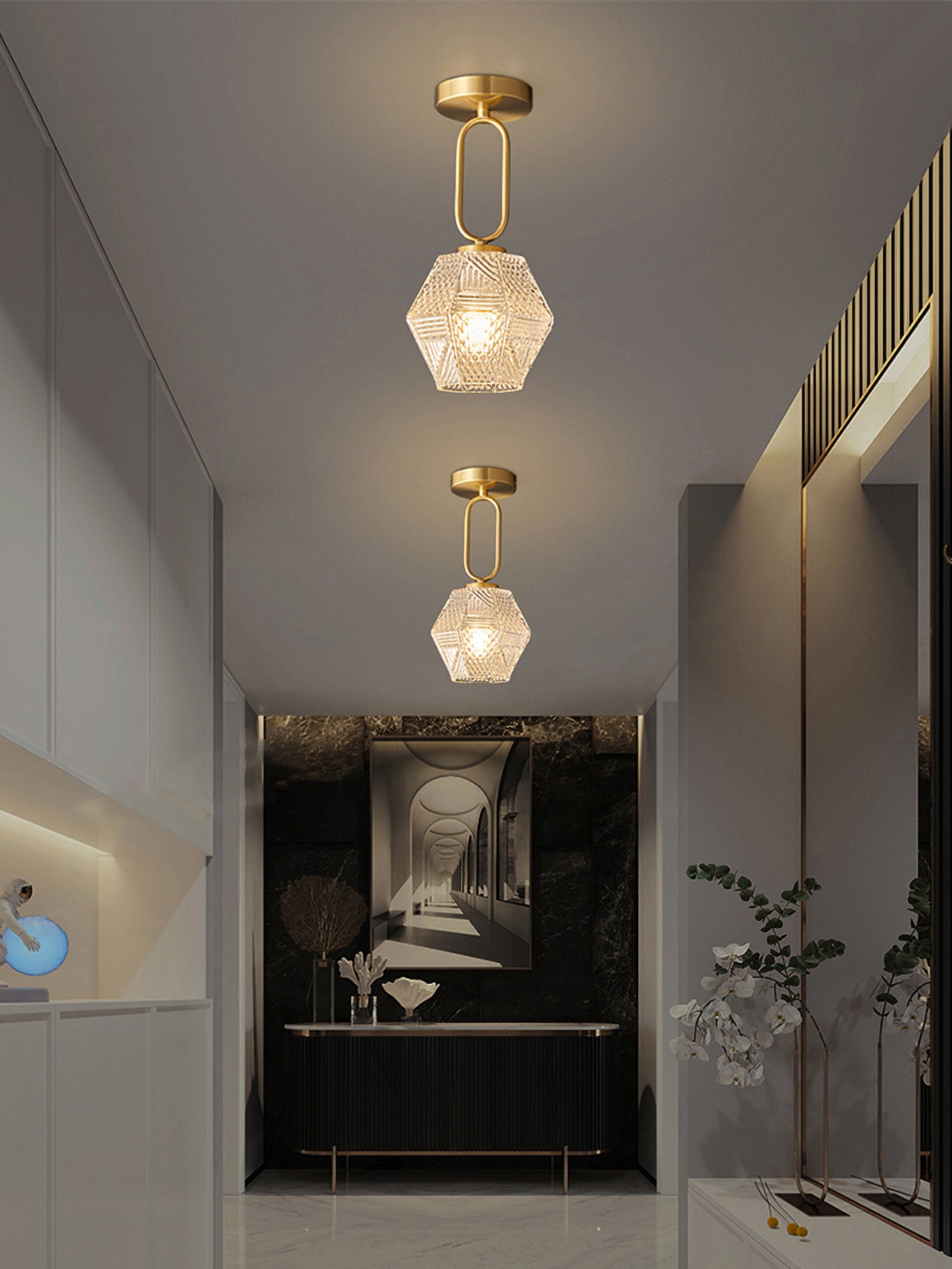 Diamond Cut Art Deco Ceiling Light - Lumpaz