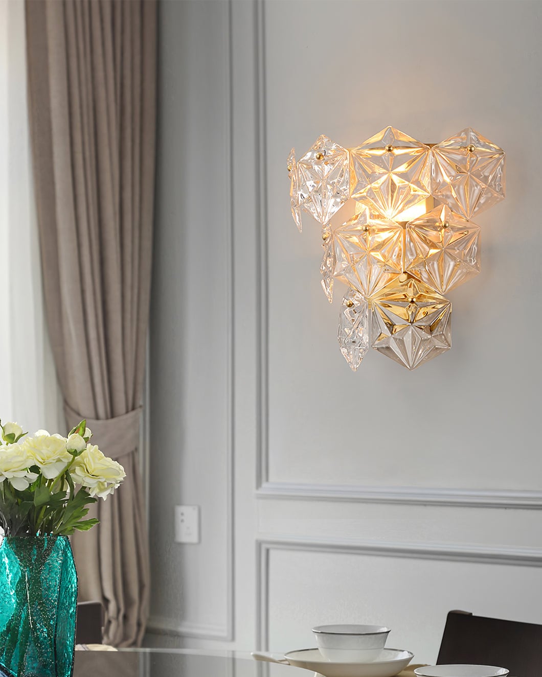 Snowflake Glass Wall Lamp - Lumpaz