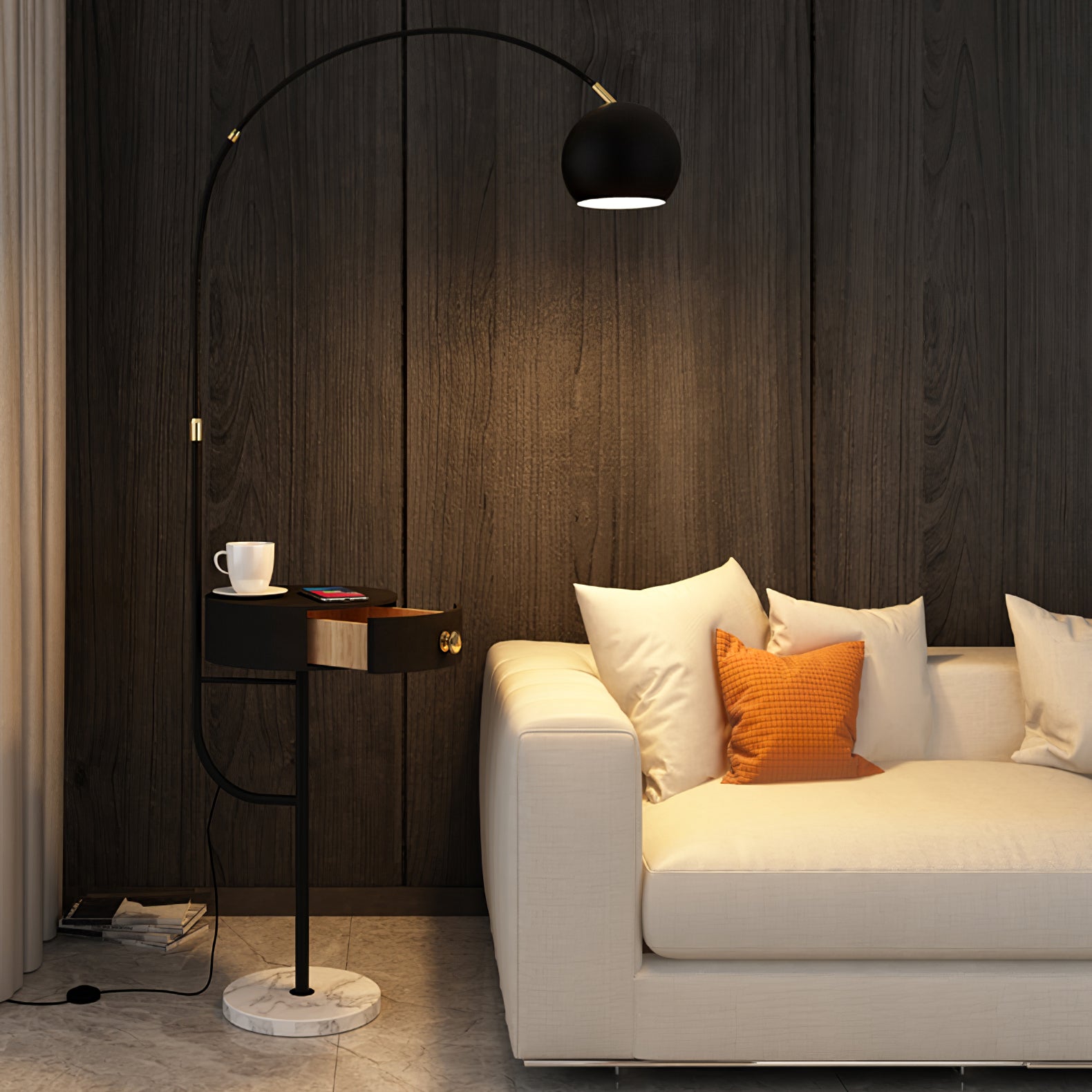 Arc Drawer Floor Lamp - Lumpaz