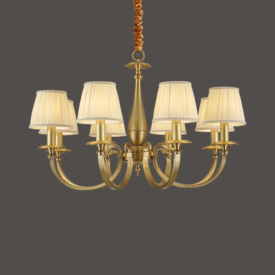 Pleated Brass Chandelier - Lumpaz
