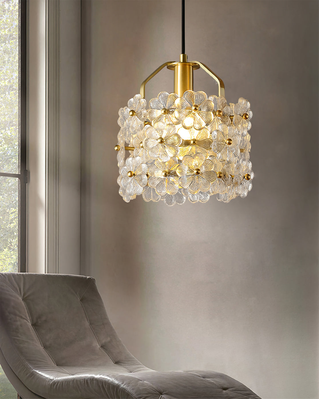 Petit Floral Glass Pendant Lamp - Lumpaz