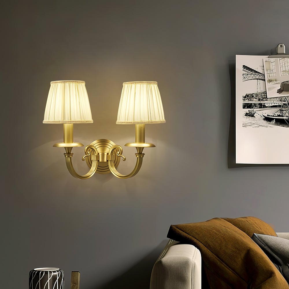 Pleated Brass Wall Lamp - Lumpaz