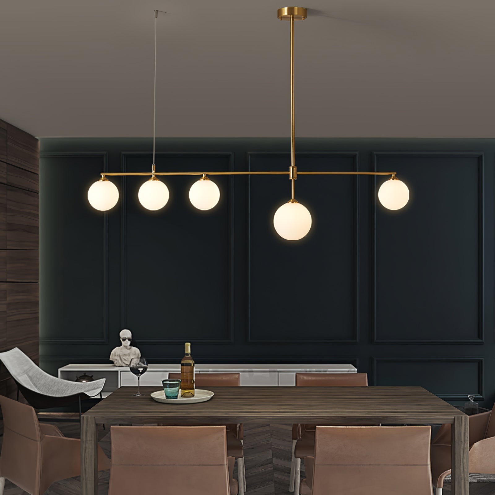 Brass Globe Chandelier - Lumpaz