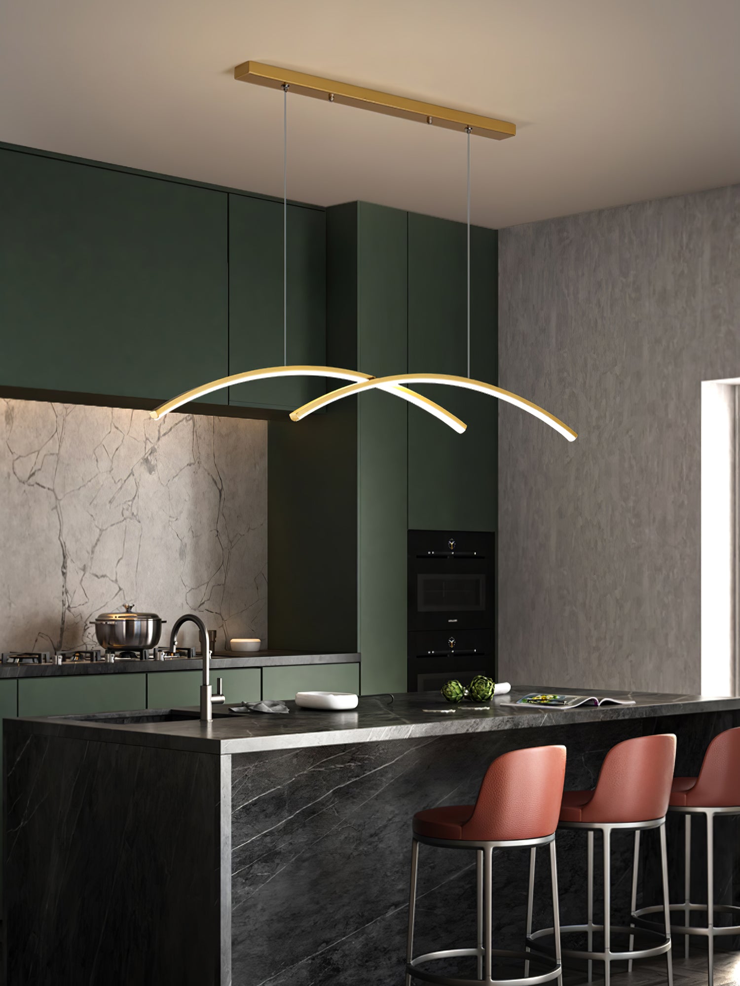 Oscillating Strip Island Chandelier - Lumpaz
