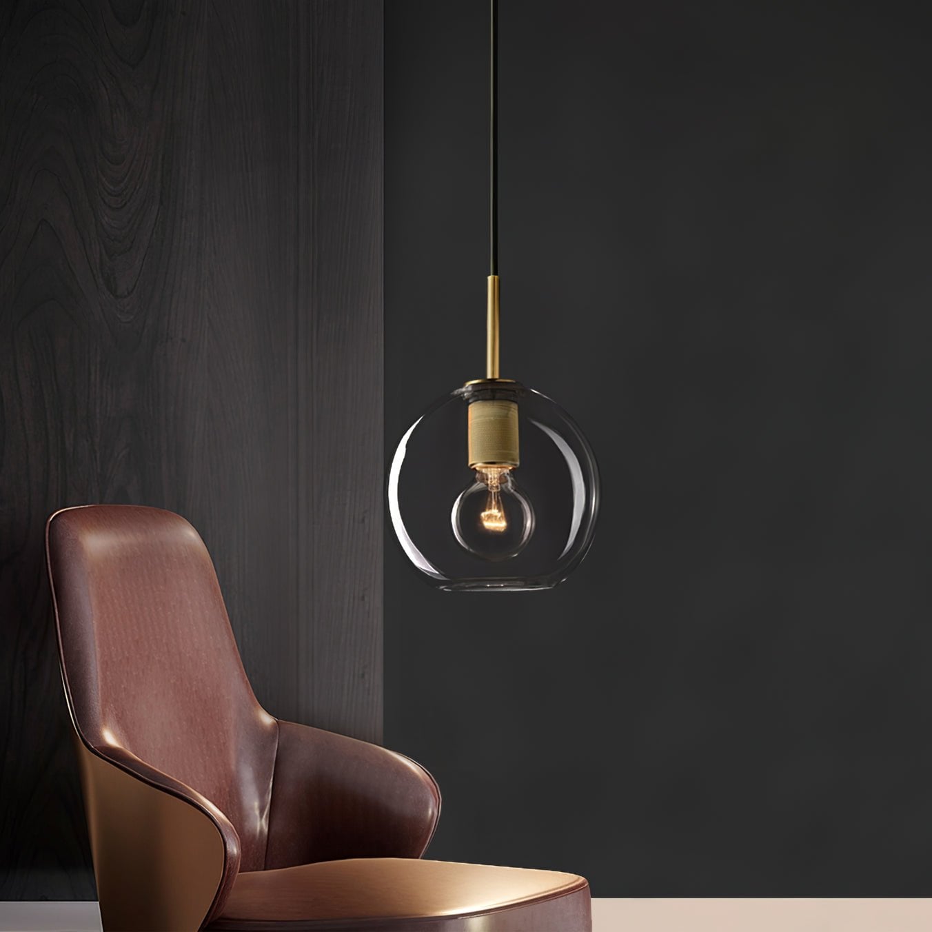 Armed Brass Pendant Lamp - Lumpaz