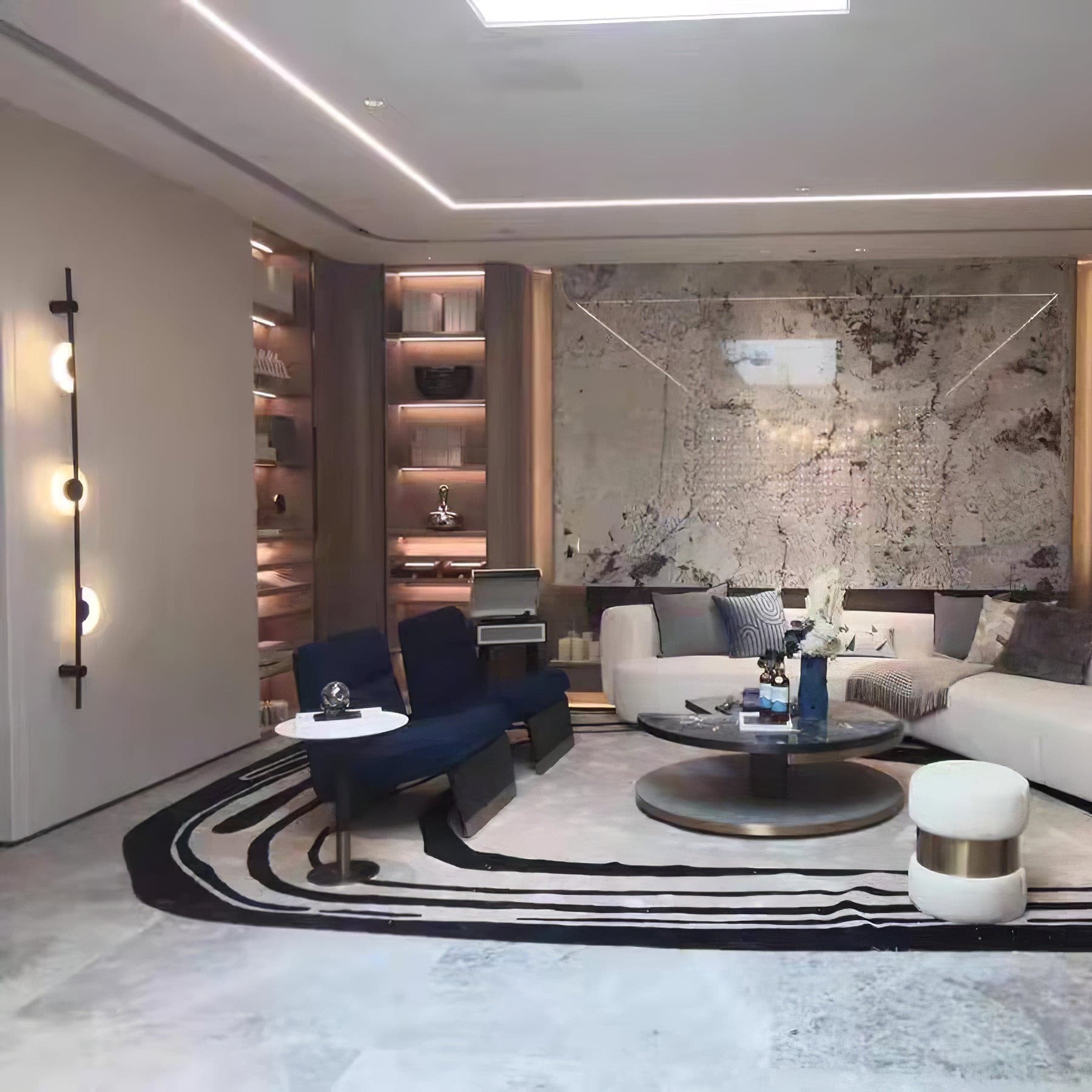 Black Slender Alabaster Wall Lamp - Lumpaz