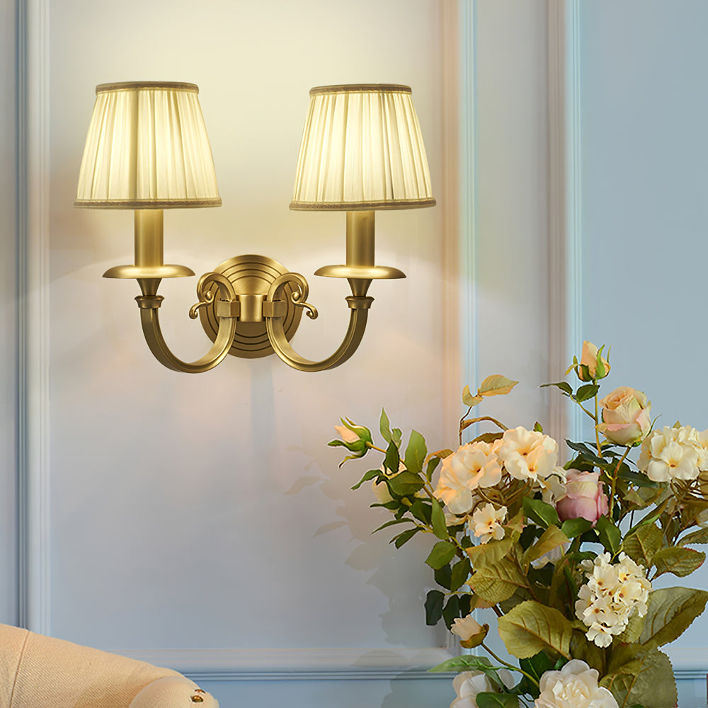 Pleated Brass Wall Lamp - Lumpaz
