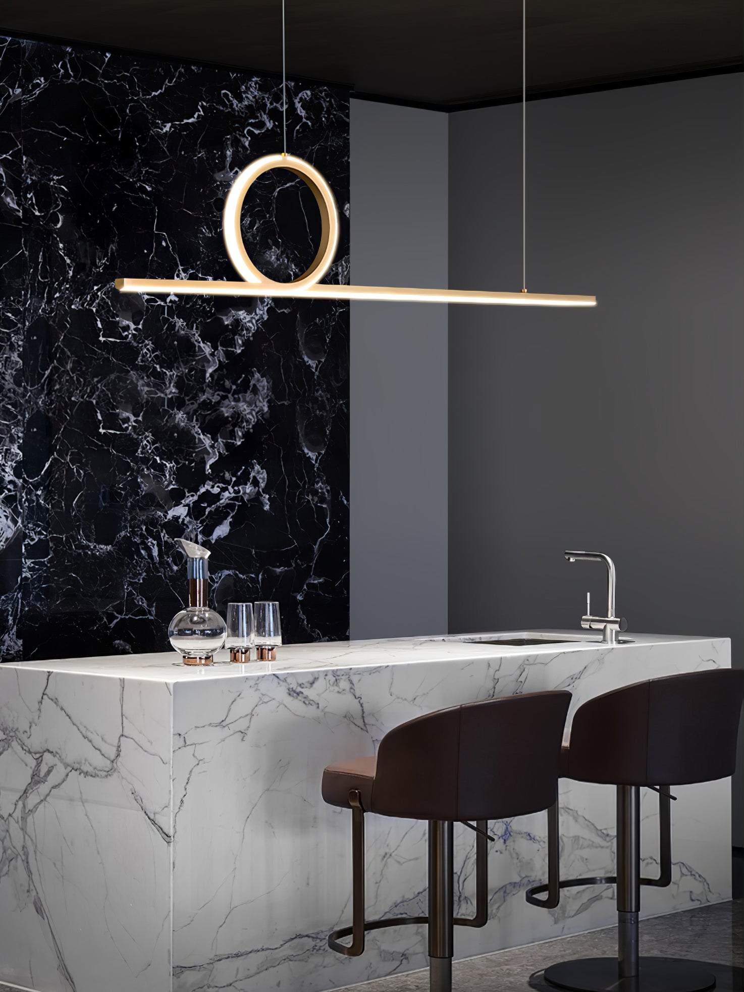 Centre Loop Linear Pendant Lamp - Lumpaz