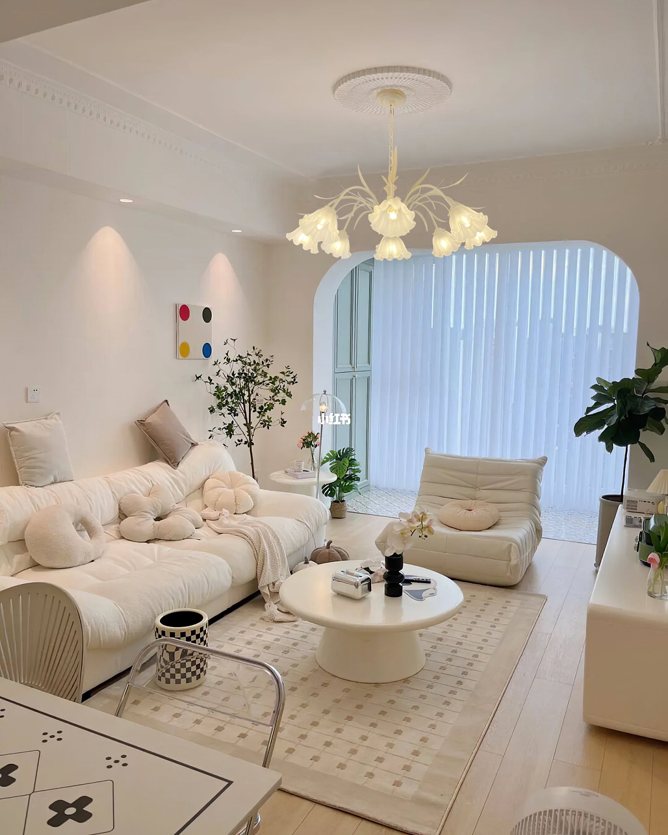 Murano Cream Chandelier - Lumpaz