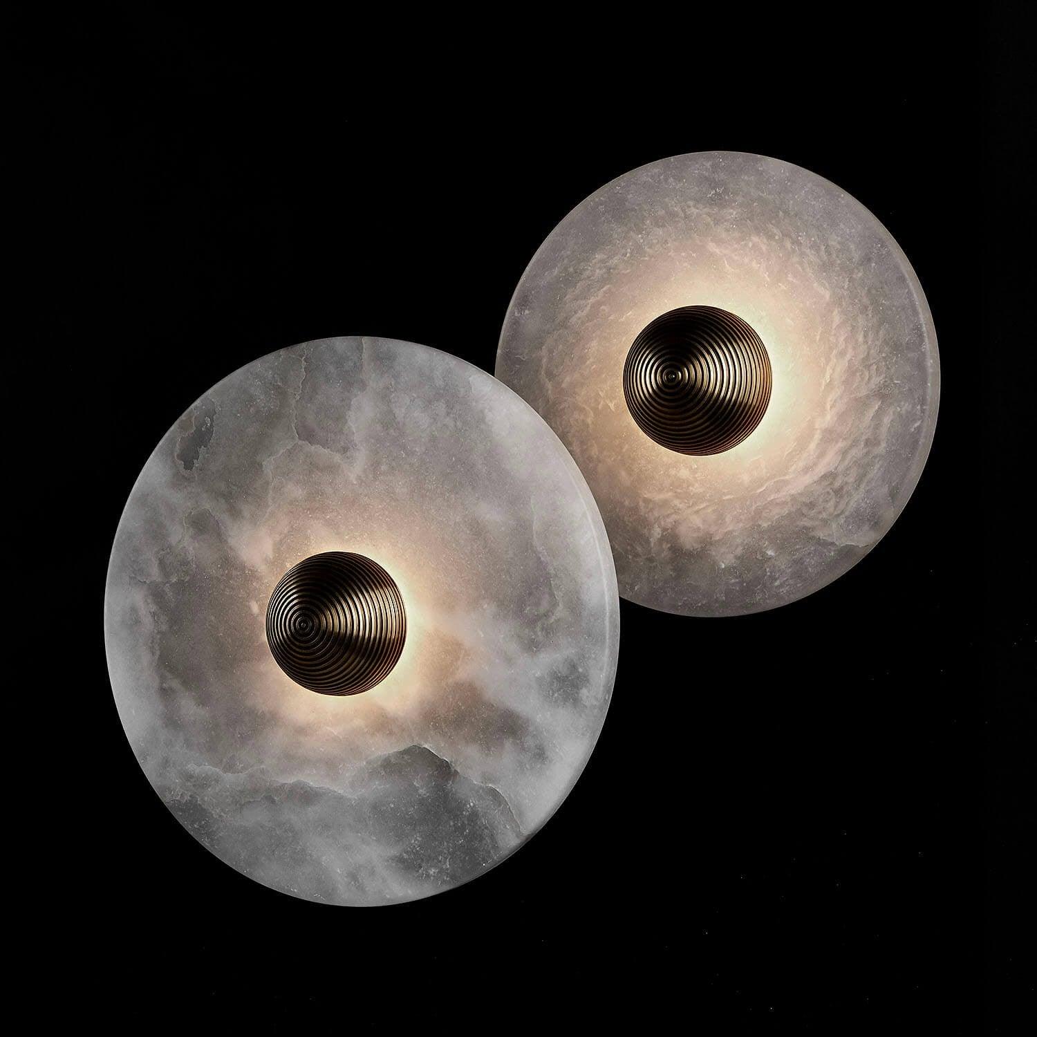 Round Alabaster Combination Wall Lamp - Lumpaz