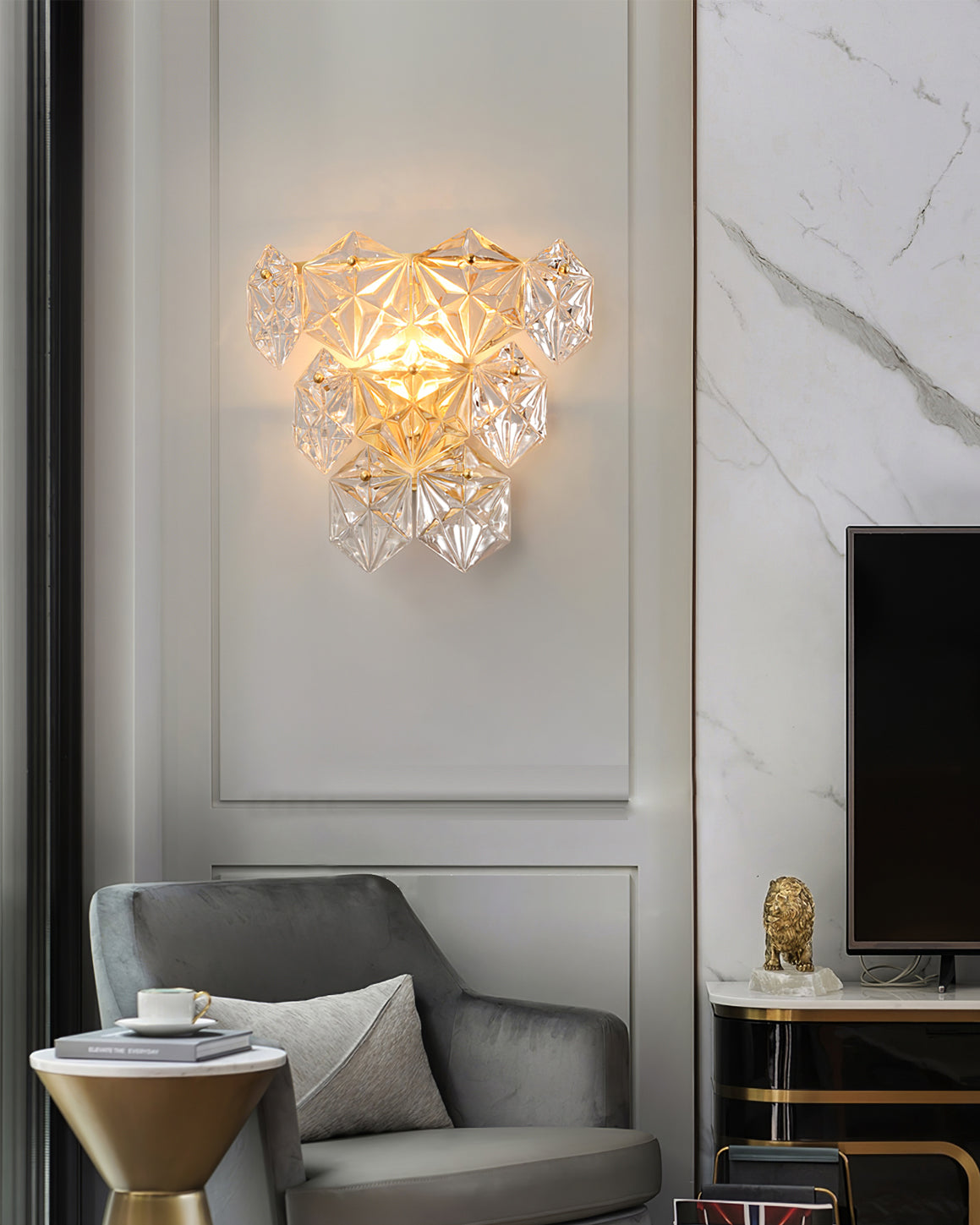 Snowflake Glass Wall Lamp - Lumpaz