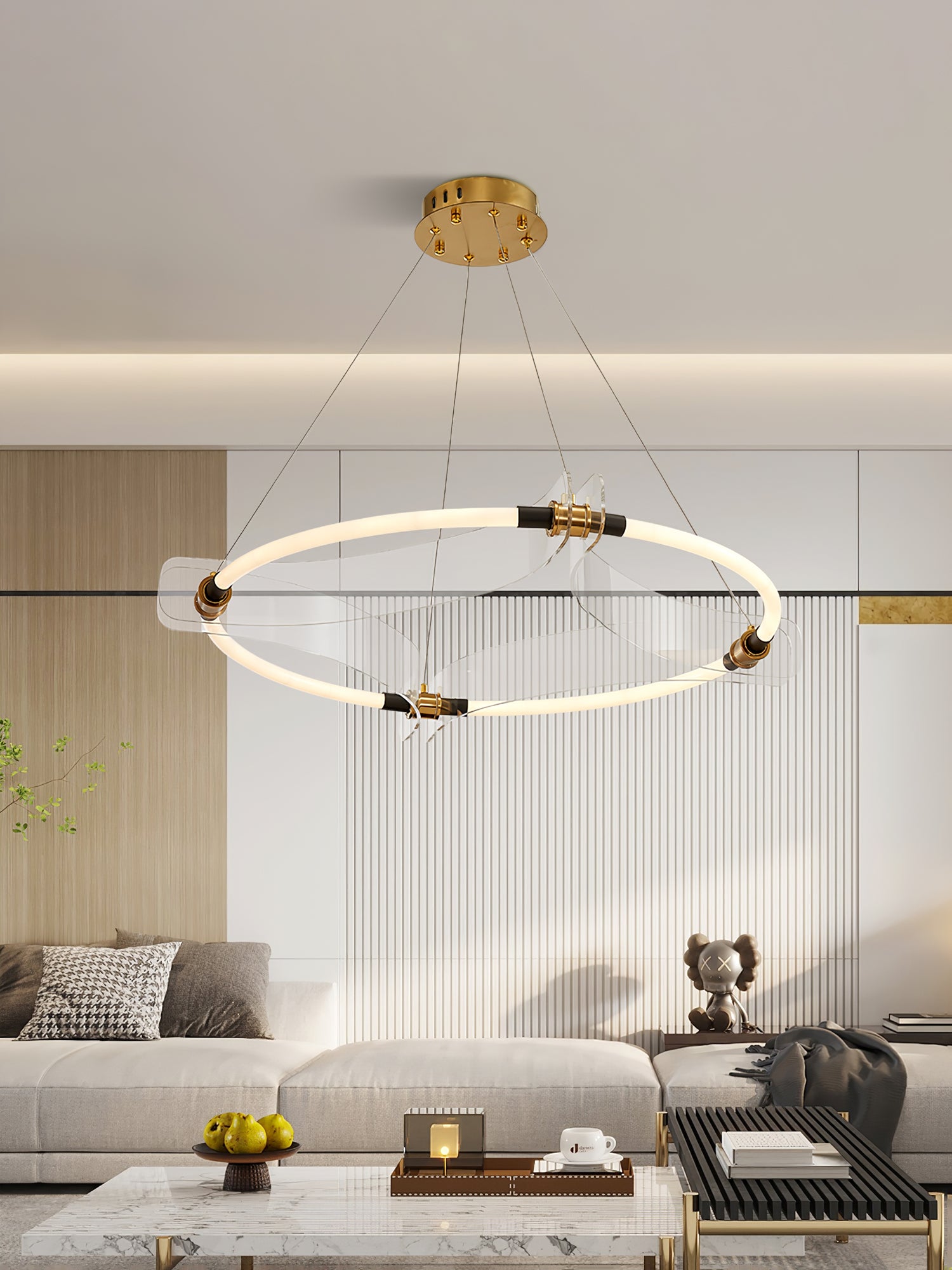 Four Acrylics Round Chandelier - Lumpaz