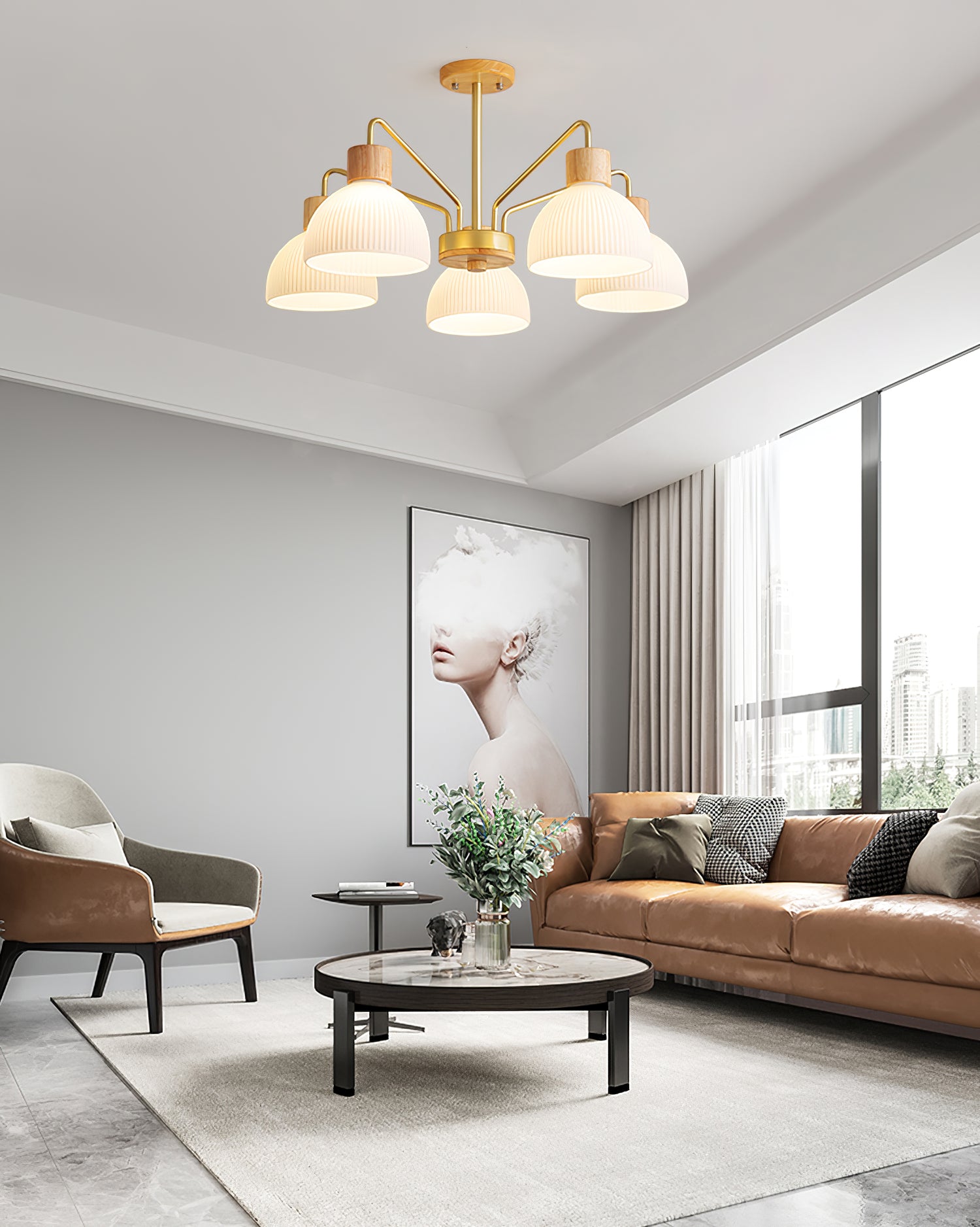Ribbed Chandelier - Lumpaz