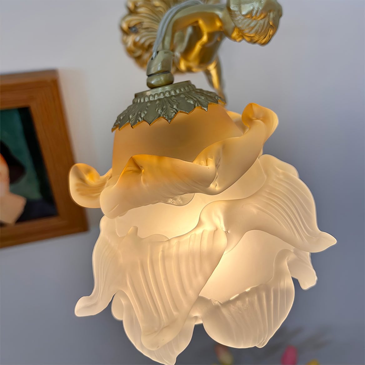 Putti Statuettes Brass Wall Lamp - Lumpaz