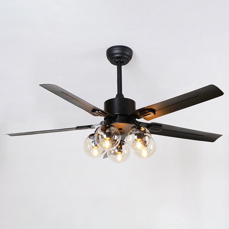Glass Ball Ceiling Fan Light - Lumpaz
