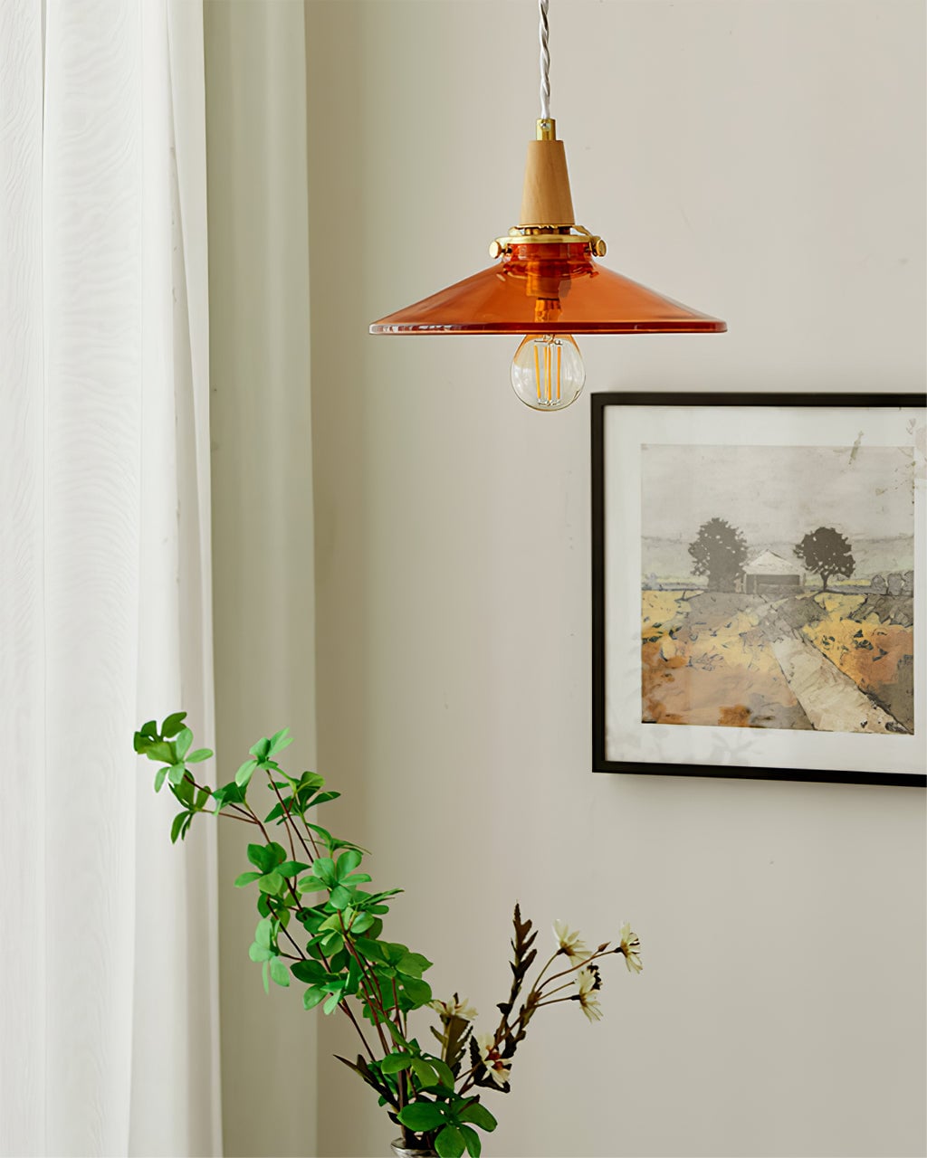 Orange Glass Pendant Lamp - Lumpaz