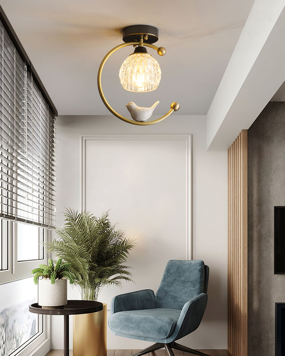 Ceramic Bird Ceiling Lamp - Lumpaz