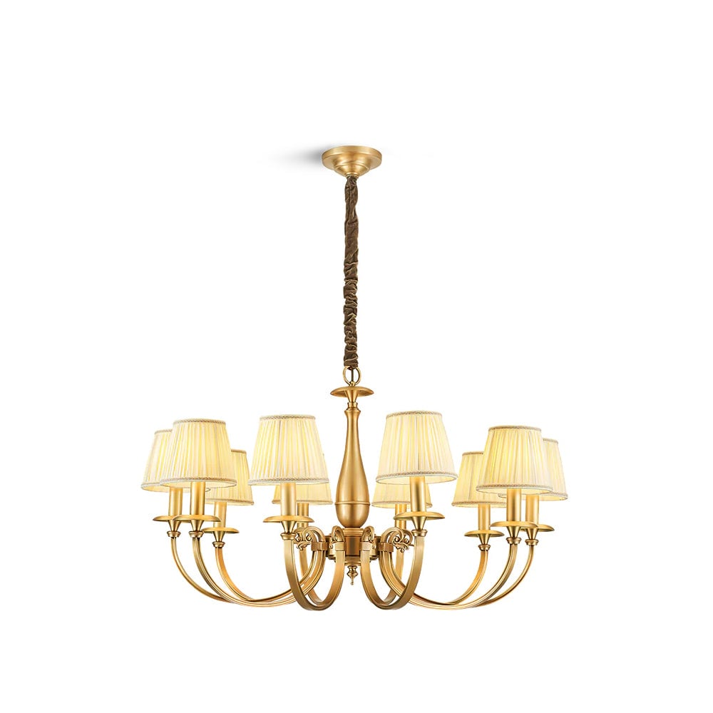 Pleated Brass Chandelier - Lumpaz