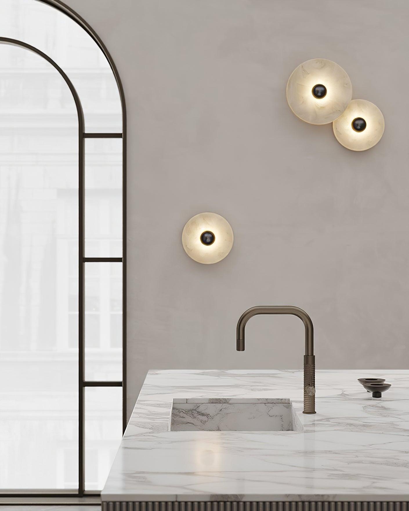 Round Alabaster Combination Wall Lamp - Lumpaz
