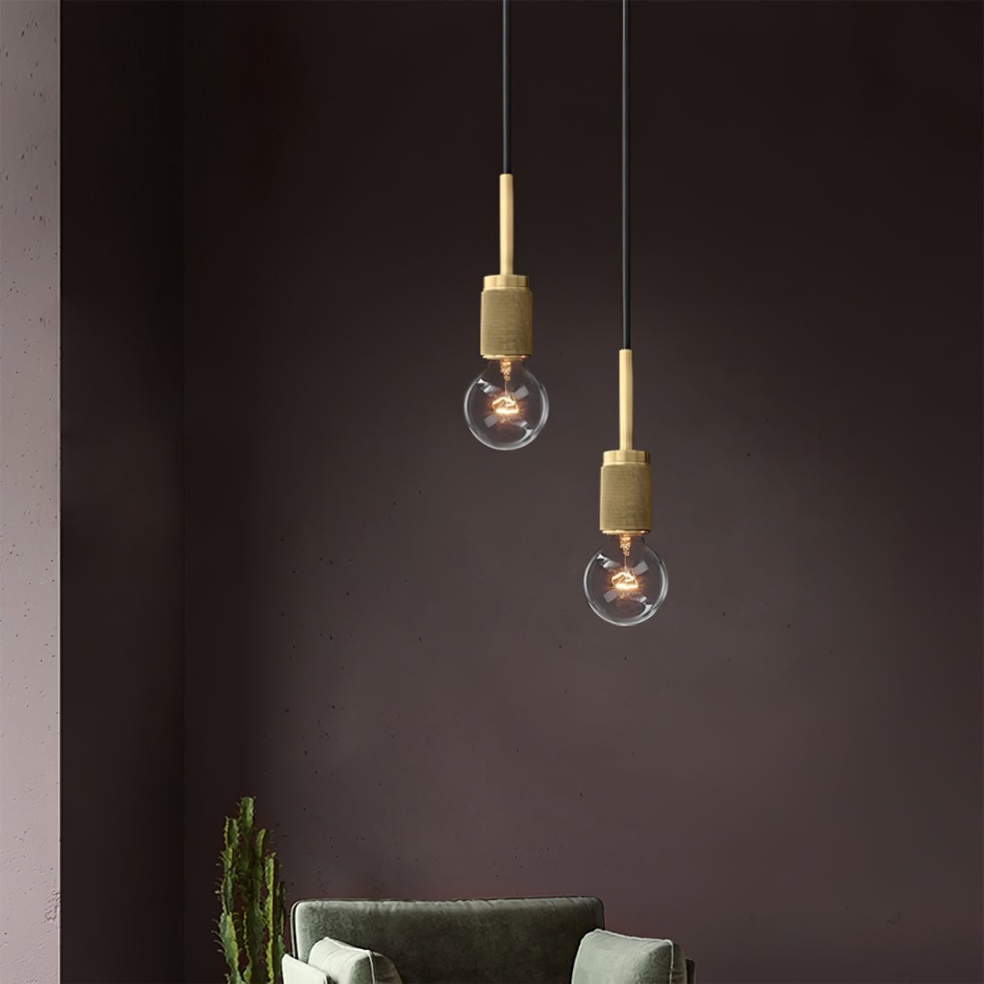 Armed Brass Pendant Lamp - Lumpaz