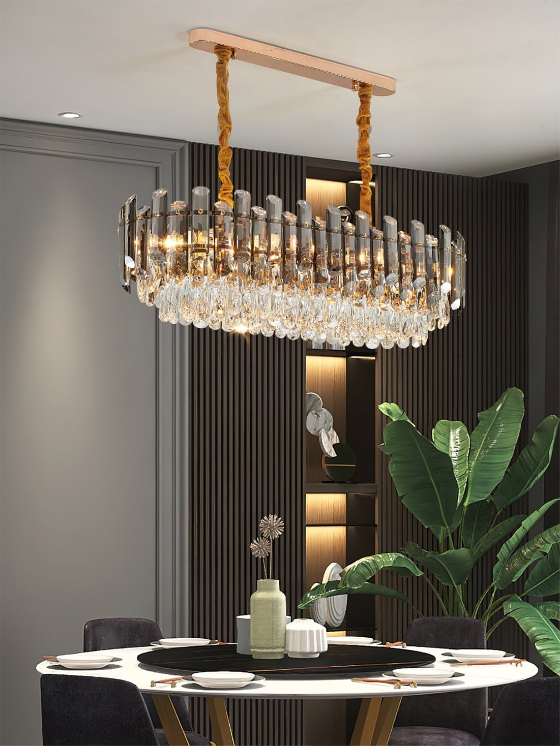 Modern Crystal Tier Chandelier - Lumpaz