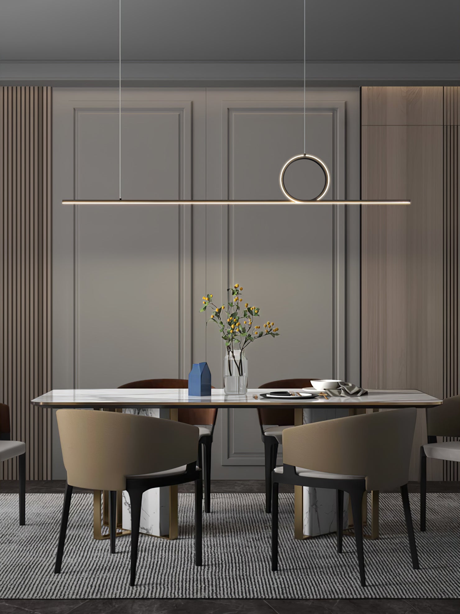 Centre Loop Linear Pendant Lamp - Lumpaz