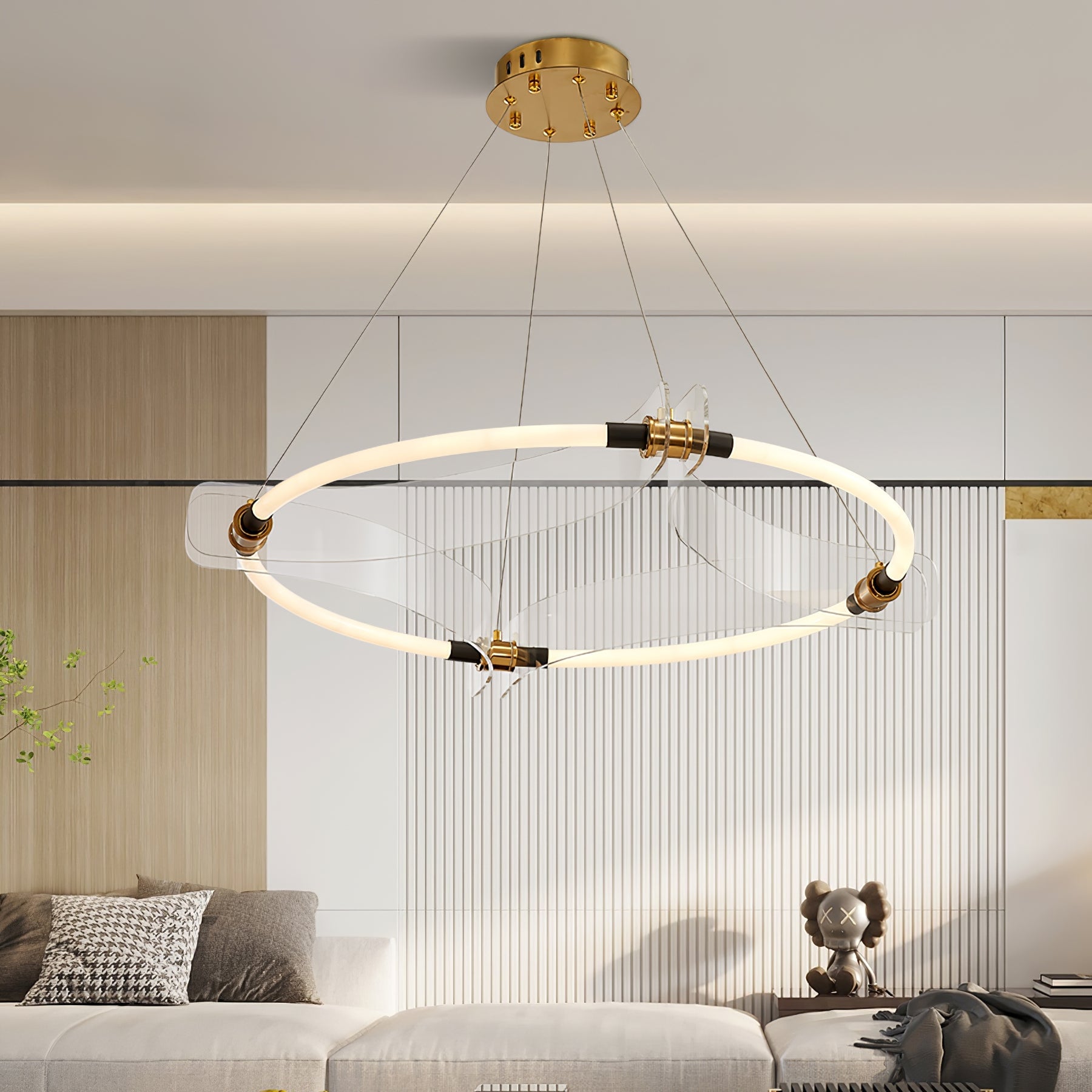 Four Acrylics Round Chandelier - Lumpaz