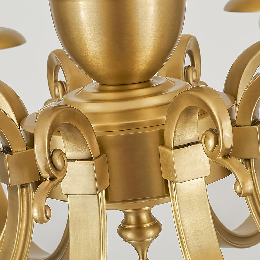 Pleated Brass Chandelier - Lumpaz